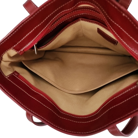 CHIARUGI red Italian leather tote shopper bag - Picture 9 of 16